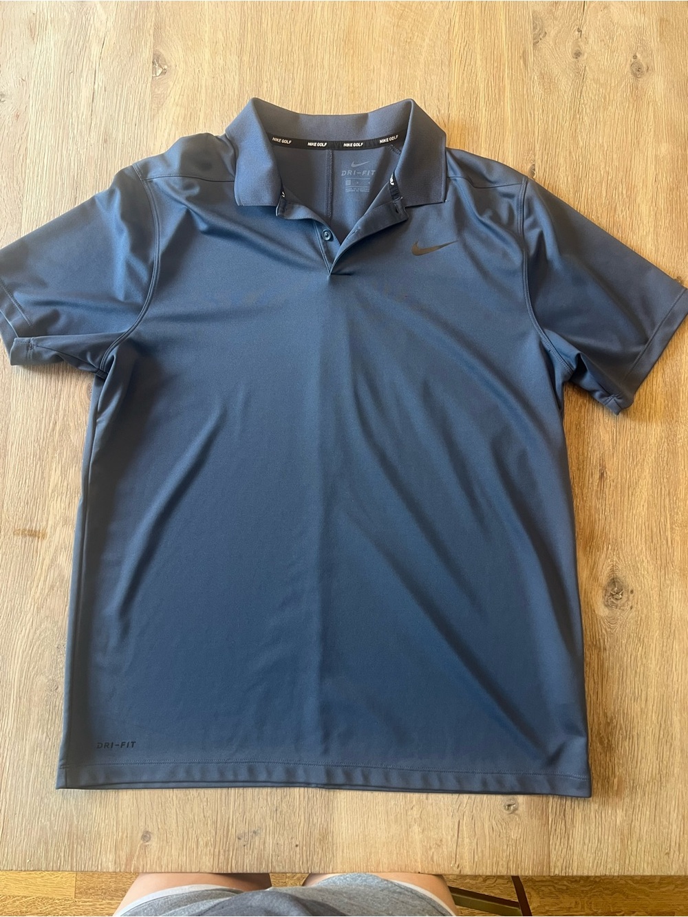Nike Golf Dri-FIT Polo Shirt Men’s Large Gray Performance Short Sleeve Swoosh